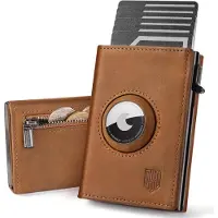 Sonstiges DODENSHA AirTag Geldbörse Münzfach RFID Schutz Herren Kartenetui Slim Wallet Brown