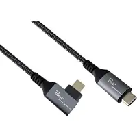 DINIC USB C 4.0 Daten und Ladekabel, Typ C gerade auf 90° Winkel, schwarz, 1m