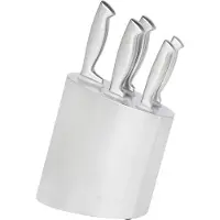 Stanley Rogers Messerblock mit 5 Messern, hochwertiges Blockset aus rostfreiem Edelstahl, verschiedene Messer mit scharfer Klinge, Messer-Set in Geschenk Box (Farbe: Silber), Menge: 1 x 6er Set