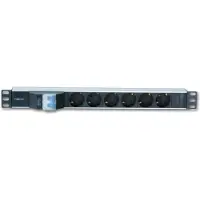 Techly I-CASE STRIP-61UD, Standard, 1U, Einphasig, Horizontal, Aluminium, Schwarz, Rot