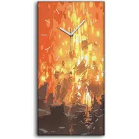 Coloray Küche Wohnzimmer Wand Leinwand Uhr 30x60 Szene der apokalyptischen Explosion - weiße Hände