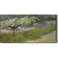 Coloray Dekor Leinwand Uhr Wandbilder Quarz 60x30 Malerei Abstrakte Wald Gras Kunst - schwarze Hände