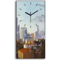 Coloray Wanduhr Bürouhr Leinwand Bild 30x60 Foto Landschaft Futuristischen SciFi - schwarze Hände