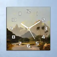 Coloray Deko Glasuhr Wanduhr 30x30 Paradies Vintage Quarz Küchenuhr Bürouhr