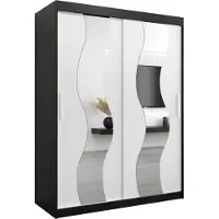 MEBLE KRYSPOL Kleiderschrank, Schiebetürenschrank Schlafzimmer, Schrank mit Spiegel SEWILLA 150 cm