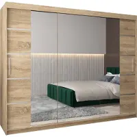 MEBLE KRYSPOL Kleiderschrank, Schiebetürenschrank Schlafzimmer, Schrank mit Spiegel VERONA 4 250 cm