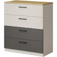 Mzm24 Kommode mit Schubladen Billz 4S 80 Kaschmir/Eiche Cremona