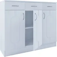 VCM Kommode "Holz Kommode Sideboard Anrichte Balia 3 Drehtüren", weiß, B:105cm T:36cm, Sideboards, Kommode