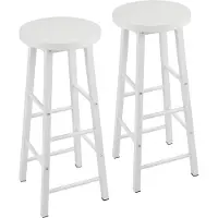 Woltu Barhocker 2er Set Bistrohocker, Gestell aus stabilem Stahl, Sitzfläche aus MDF, Weiß