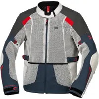 IXS Tourster-Big Air 1.0 Mesh Grau Blau Rot Sand Motorrad Textiljacke Größe 5XL
