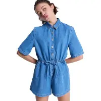 Roxy - Overall / Einteiler / Kombination / Jumpsuit aus Bio-Baumwolle &ndash; für Damen / Frau &ndash; Real Tomorrow Denim Surf Wash - Real Tomorrow