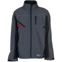 Planam Softshelljacke Highline Gr. M zink/schiefer/rot