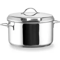 Habonne Kochtopf Edelstahl 16 cm mit Deckel - langlebiger Kochtopf silber