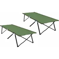 Syfax Klapp Schlafbett fürs Camping 2 pcs Grün 206 x 76 x 74 cm