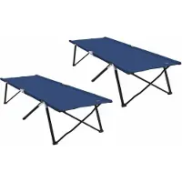 Syfax Klapp Schlafbett fürs Camping 2 pcs Blau 206 x 76 x 74 cm