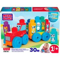 Mattel BLOKS -Bausteine Bau und lern Tier-Traktor Spielbausteine (30 Teile) für Kleinkinder, Bausteine, 1,5 Jahr(e), Kunststoff, 30 Stück(e), 555,7 g