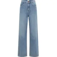 Mustang Weite Jeans "Damen Style Luise Wide", Damen, Gr. 32, Länge 30, 410 mittelblau, Denim/Jeans, 79% Baumwolle, 11% Modal, 10% Lyocell, unifarben, weit, Jeans Weite Jeans
