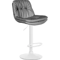 CLP Barhocker Laurel Kunstleder, Farbe:grau, Material Gestell:Metall matt weiss