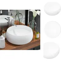 vidaXL Waschbecken Rund Keramik Weiß 40 x 15 cm - Badezimmer-Waschbecken