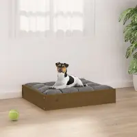 The Living Store Hundebett Honigbraun 51,5x44x9 cm Massivholz Kiefer