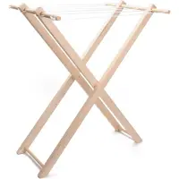 Gerkimex Playwood Trockenständer für Puppenkleidung aus Holz, klappbar, mit sechs Seilleinen