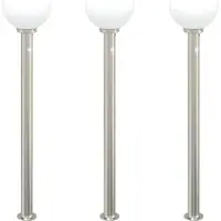 vidaXL Pollerleuchten mit Sensor 3 Stk. 120 cm Edelstahl IP44