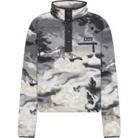 Columbia Women's Helvetia II Cropped Sherpa Half Snap Printed Fleece shark, dreaming (013) XL