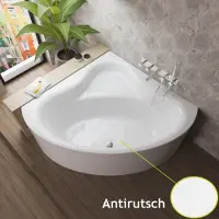 ECOLAM Badewanne Bala 120x120 cm mit Antirutsch + Schürze | Eckbadewanne moderne rutschfeste Wanne mit Sitz symmetrische Acrylwanne