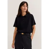Bugatti T-Shirt , Damen, Gr. M, schwarz (290, schwarz), 50% Baumwolle, 50% Polyester, unifarben, normal, Shirts T-Shirt, aus strukturierter Baumwollmischung
