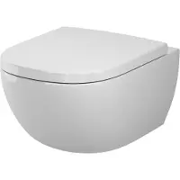 AM.PM Hänge-WC Wand Toilette Spülrandlose Toilette Wand-WC inkl.abnehmbaren WC-Sitz mit Softclose-Absenkautomatik Wand WC Spülrandlos, Weiss