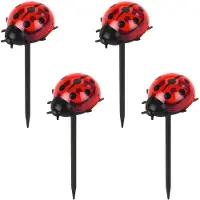 Maximex LED Gartenleuchte "Modell Marienkäfer", rot, B:8cm H:14cm L:6cm, Leuchten, LED Gartenleuchte, Beetstecker, solarbetriebene Gartenbeleuchtung, leuchtet bis zu 10 Std