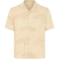 Blend Kurzarmhemd "Kurzarmhemd BHAslak", Herren, Gr. L, N-Gr, beige (crockery), Obermaterial: 100% Viskose CV., Hemden Kurzarmhemd