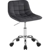 Woltu Bürohocker mit Rollen, ergonomisch, Arbeitshocker, Drehstuhl Samt : Dunkelgrau Farbe: Dunkelgrau