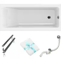 Cersanit | Badewanne - Crea Slim Badewanne - 170x75cm - Acryl - Niedriger Rand - Rechteckige Badewanne