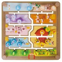 Teddies Vkládačka/edukační labyrint 2v1 dřevěný 30x30cm