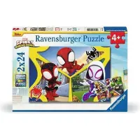 Ravensburger Puzzle, 2x24 Teile, Spidey & seine Freunde, Ab 4 Jahren, , Inklusive 2 Poster in Originalgröße