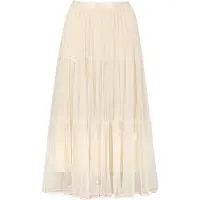 Apricot Tüllrock "Midi-Rock mit Stufen aus Mesh", Damen, Gr. M (38), weiß (stein), gewebt, Obermaterial: 100% Polyester PES., Röcke Tüllrock, mit Schleife
