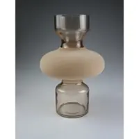 Am Design Dekovase "aus Glas", beige (créme), B:19,5cm H:30cm, Glas, Vasen, Dekovase, BxH: 19,5x30
