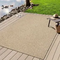 Merinos Teppich "Kenzy 6", beige (natur), B:60cm H:10mm L:90cm, Polypropylen, Teppiche, Teppich, robuster In- und Outdoor Teppich im natürlichen Jute-Look, wetterfest