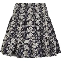 Apricot Minirock "Geblümter Minirock", Damen, Gr. XL (42), blau (navy), gewebt, Obermaterial: 100% Baumwolle CO., geblümt, Röcke Minirock, mit Stickerei