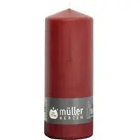 Müller Kerzen Stumpenkerze, weinrot 2011807047 , 1 Packung = 6 Stück, (Ø x H): 70 x 180 mm