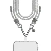 FORCE CASE , Universelle Handytasche mit Pailletten und Karabinerhaken, Silber