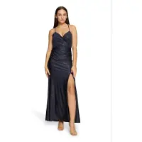 Vera Mont Abendkleid "Abendkleid im Glitzer-Look", Damen, Gr. 38, EURO, blau (dunkelblau, dunkelblau), Obermaterial: 81% Polyamid PA. 19% Elasthan EL., Kleider Abendkleid