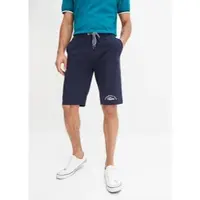 Bonprix Bermudas , Herren, Gr. 68/70, N-Gr, blau (dunkelblau bedruckt), Obermaterial: 100% Baumwolle, regular fit, Hosen Bermudas, aus Baumwolle, mit Kordelverschluss, Regular Fit