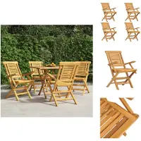 vidaXL Gartenstühle 4 Stk. Klappbar 56x63x90 cm Massivholz Teak - Gartenstühle