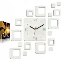 ModernClock , Quarzuhr, wanduhr modern, Roman weiß wanduhr weiß groß, 60cm x 52cm