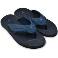 Brasileras Herren Zehensandalen mit rutschfester Sohle bequem schuhe strand/schwimmbad/stadt navy blau 45 EU - UBACO