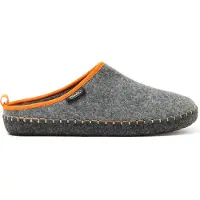 Nuvola . Hausschuhe Herren Damen rutschfester Sohle warm gepolstert bequem grau/orange 36 EU - UNRIM