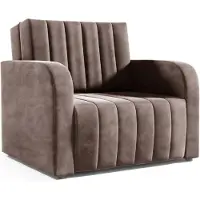 LIKMA Braun 1 Sitzer Sofa Klein Otto 105x90x100 cm Einzelsessel Velvet Komplett Montiert Schlafsessel Klappbett Sessel mit Schlaffunktion