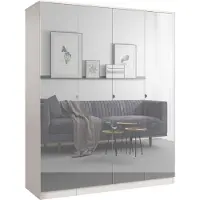 Mzm24 Drehtürenschrank mit Spiegel Monza 4D 160 Kaschmir